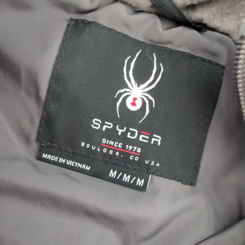 Spyder Gray Longline Puffer Jacket Women's Medium Quilted Hooded Winter Warm EUC